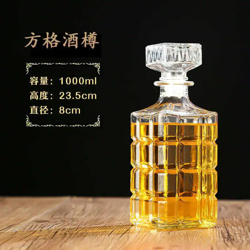 Criatividade design multi estilos barware garrafa de vidro de vinho 250-1000ml decantadores de uísque de vidro sem chumbo para licor bourbon scotch