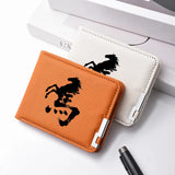 Carteira masculina de lona dobrável dupla multifuncional porta cartão de crédito carteira curta de desenho animado organizador compacto para homens