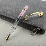 1 pçs caneta tinteiro recarregável caneta de pistão transparente enchimento de pistão caneta tinteiro extra fina para pintura de caligrafia