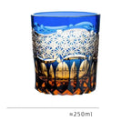 Japonês edo kiriko cristal ware copo de uísque hannd escultura nuvens sorte vidro vinho licor snifter caneca água melhor presente para o pai