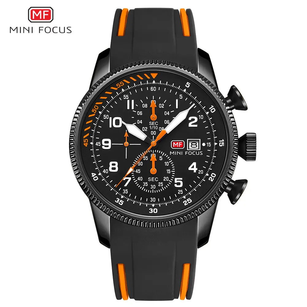 Mini foco esporte relógio de quartzo para homens moda à prova dwaterproof água cronógrafo relógio de pulso com pulseira de silicone azul data automática luminosa 0379