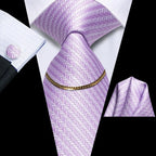 Hi-Tie-Gravatas de seda xadrez de luxo masculinas, conjunto de abotoaduras, design preto, presente de casamento, corrente de gravata moda