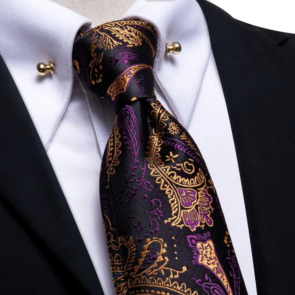 Oi-Tie-gravata azul teal masculina, gravata de alta qualidade, pino de gola dourada, conjunto de abotoaduras sólidas, luxo, novo