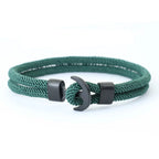 Moda masculina âncora pulseira dupla camada náutica braslet homme verão praia acessórios pulsera roja hombre macrame braclet