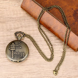 Om Mani Padme Hum Budismo Letras Sanskrit Seis Palavras Relógio de Bolso de Quartzo para Homens Mulheres com Colar de 80cm/Cadeia de Gancho de Cintura de 38cm