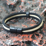 Novidade pulseira de corda milan grau a para homens fivela magnética destacável esportes ao ar livre acampamento braslet acessórios casuais pulseria