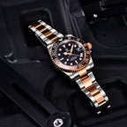 Pagani design 40mm nh34 relógio mecânico totalmente automático masculino luxo vidro safira 40mm cerâmica gmt relógio 100m à prova dwaterproof água