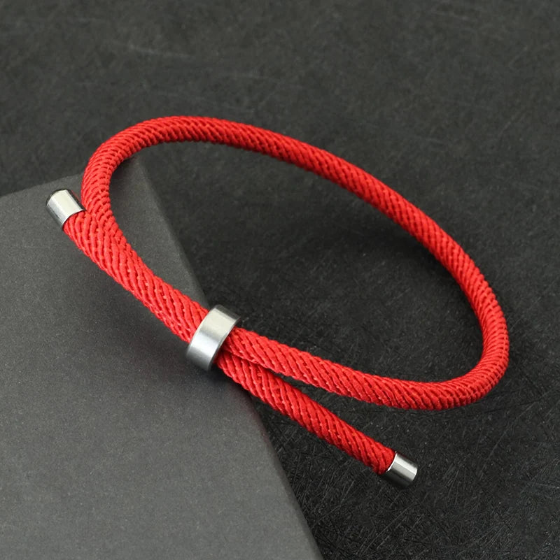 Noter nova pulseira de corda da sorte unissex fecho de aço inoxidável pulseira ajustável amizade jóias acessórios presente para os amantes