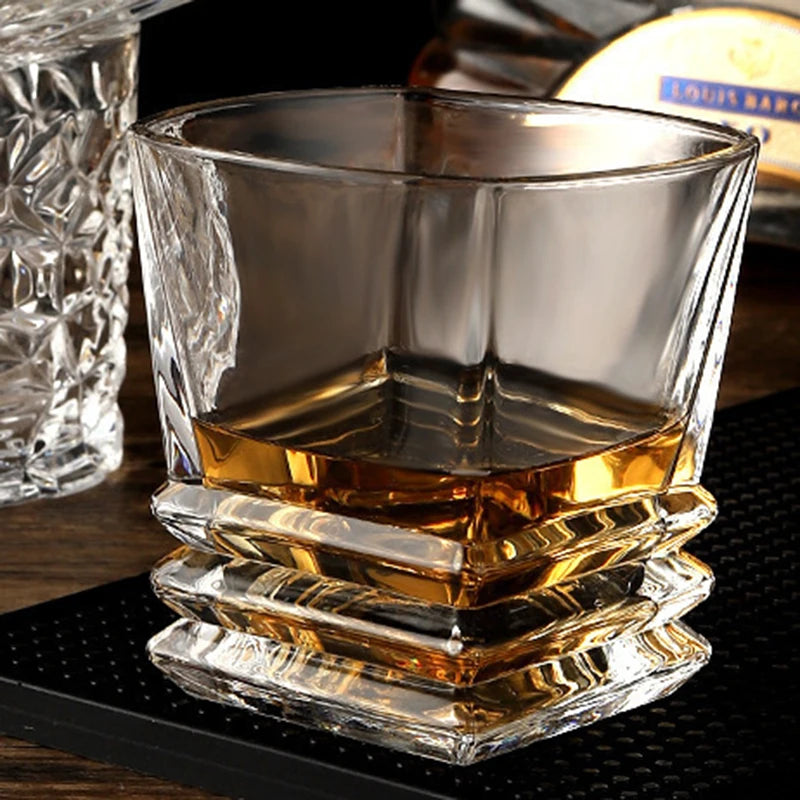 Copo de vinho em forma de pagode quadrado, Copos de uísque, Copa Vintage, Garrafa, Bar Party Canecas, Taça Brandy Transparente, 280ml
