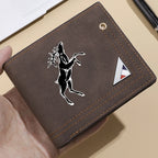 Carteira casual retrô masculina DEABOLAR Carteira de couro PU de grande capacidade com slot para vários cartões