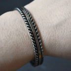 Novo vintage antigo prata cor pulseiras de aço inoxidável para homens moda nórdico vikings pulseiras festa jóias presentes atacado