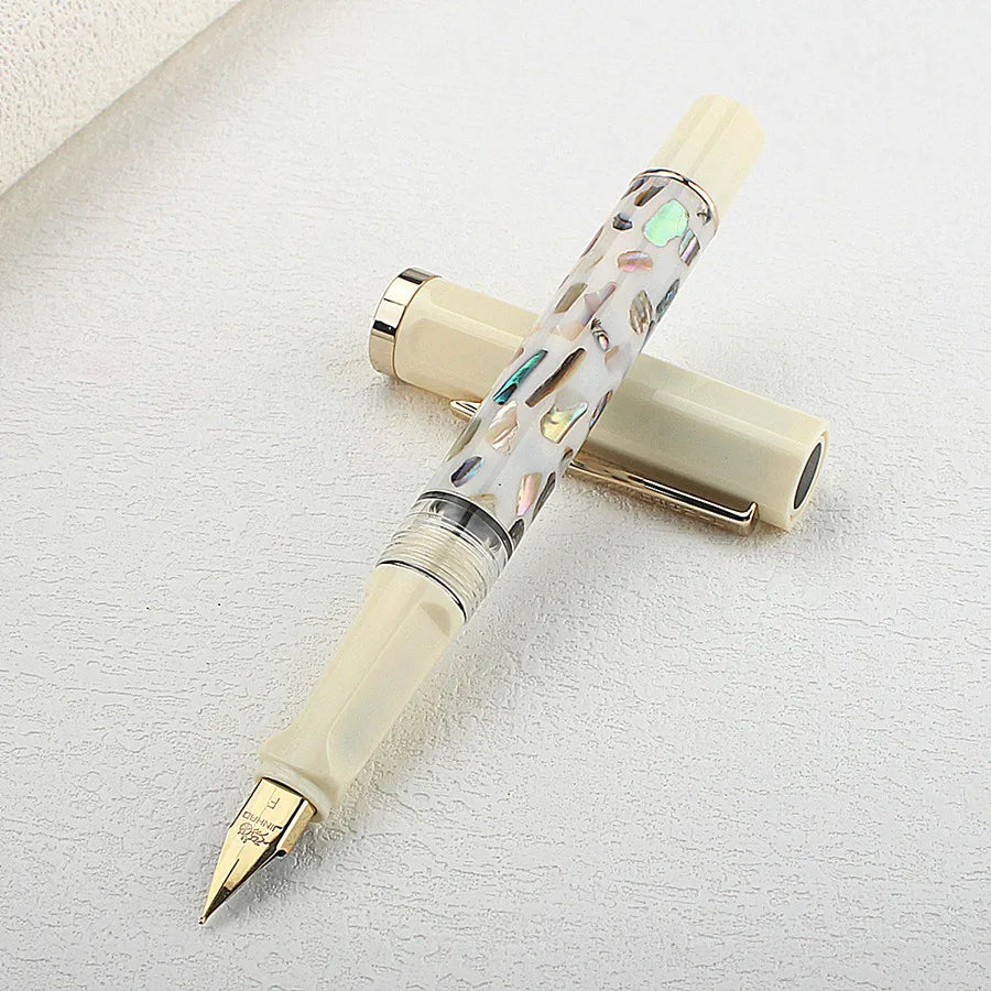 Jinhao 58 mãe de pérola concha caneta tinteiro cores estudante f ef nib caneta de caligrafia papelaria escola material de escritório