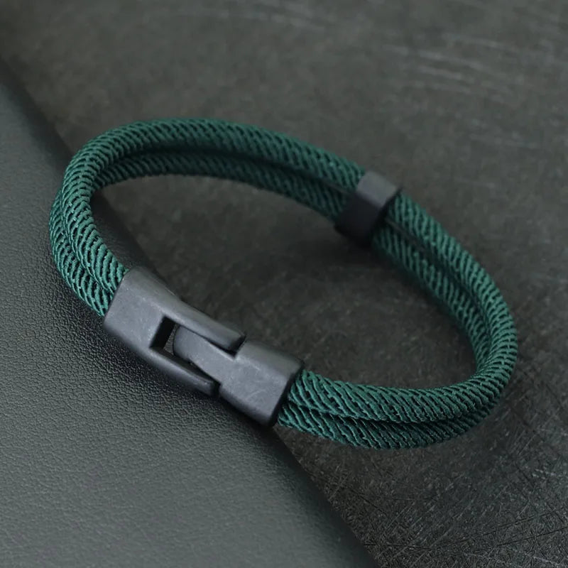 Nova moda masculina pulseira fio dupla camada destacável combinando empilhável braslet acessórios de lazer hombre erkek bileklik