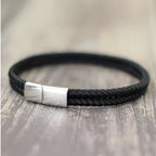 Noter masculino corda pulseira unfading aço inoxidável magentic braclet acampamento masculino acessórios pulsera tela melhor presente para namorado