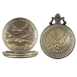 Retro B-29 aeronaves relógio de bolso de quartzo steampunk retro exército militar colar corrente relógio pingente presentes antigos para soldados