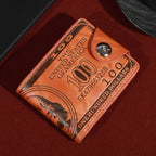 Carteiras masculinas com 100 dólares americanos padrão carteira de couro masculino walet foto cartão titular moda grande capacidade carteira bolsa saco