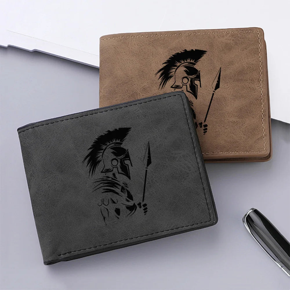 Carteira curta masculina de couro PU vintage fino porta cartão de crédito carteira compacta preta