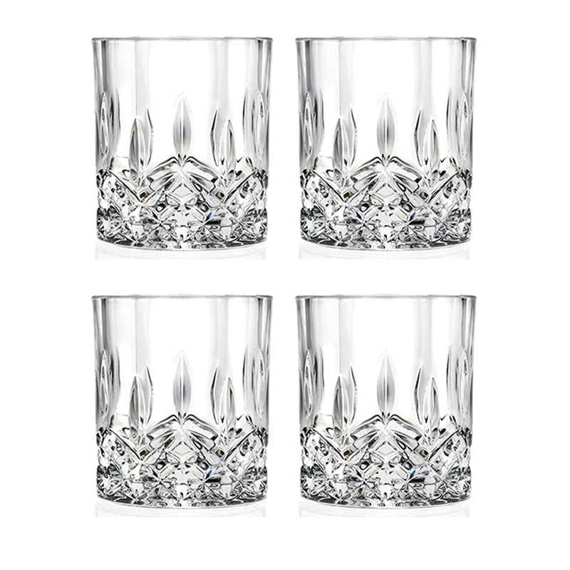 6 pces/4 pces/2 pces/1 pces copo de uísque vidro de cristal 230ml copo de vinho transparente drinkware para bar/casa copos de espírito copo de água em relevo
