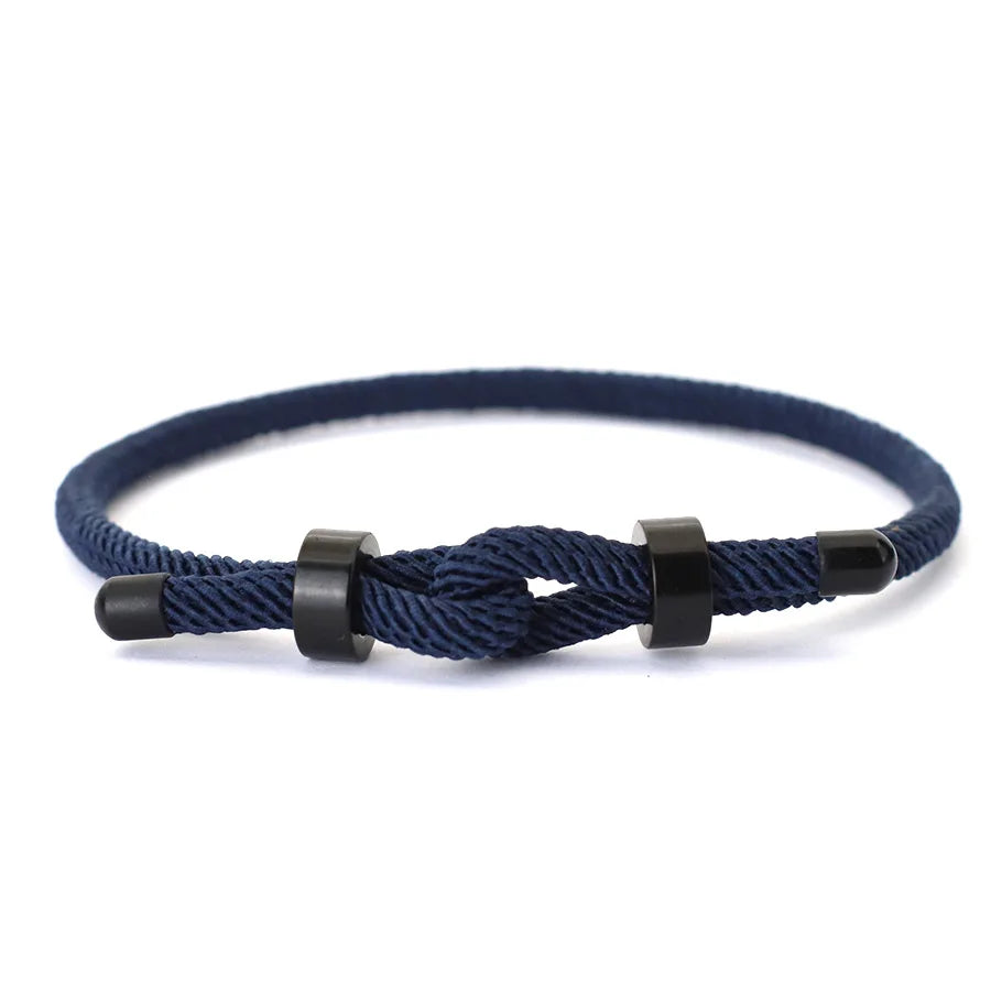 Pulseira ajustável corda vermelha para homens, fecho de aço inoxidável, braclet de ciclismo ao ar livre, grau A, corda de 4mm, presente para ele