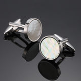 Camisa francesa Abotoaduras Material De Cobre, Abotoaduras De Shell Circular, Acessórios de Vestuário Masculino, Moda, Atacado