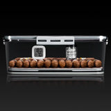 Humidor de charutos caixa de madeira de cedro selado transparente dupla camada hidratante higrômetro multifuncional caso grande capacidade 100 peças