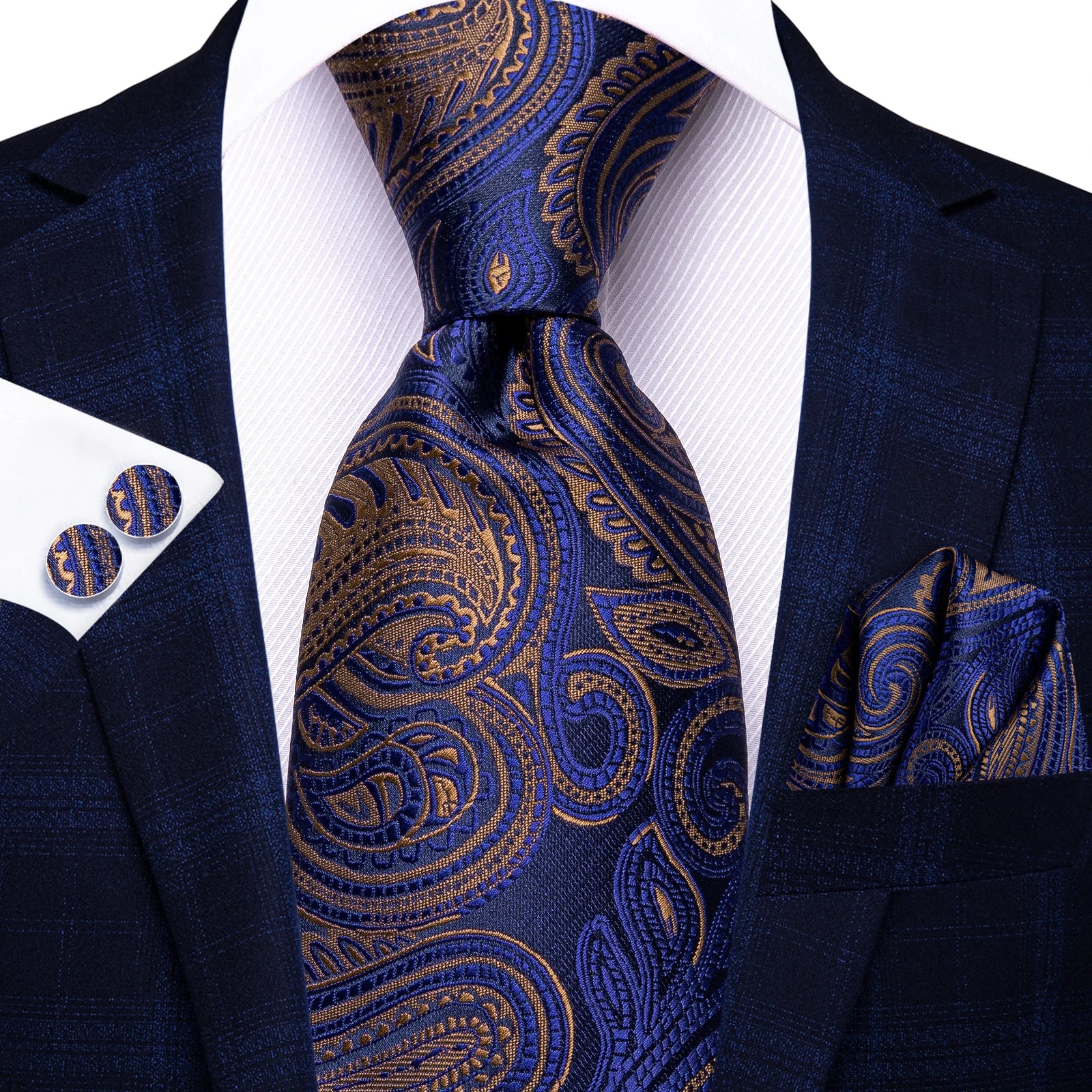 Hi-tie moda 8.5cm preto cinza floral masculino elegante gravata lenço abotoaduras conjunto acessórios de festa de casamento presente para homem gravat