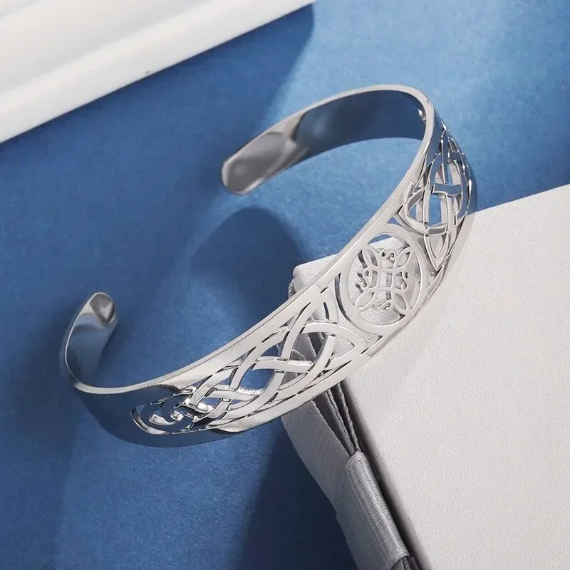Pulseira de punho simples brilhante de dupla camada de aço inoxidável adequada para homens e mulheres pulseira de punho de duas cores joias de casal