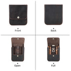 Genuine Crazy Horse Leather Travel Cigar Case, Humidor Box, Armazenamento para 4 Charutos, Acessórios para fumar