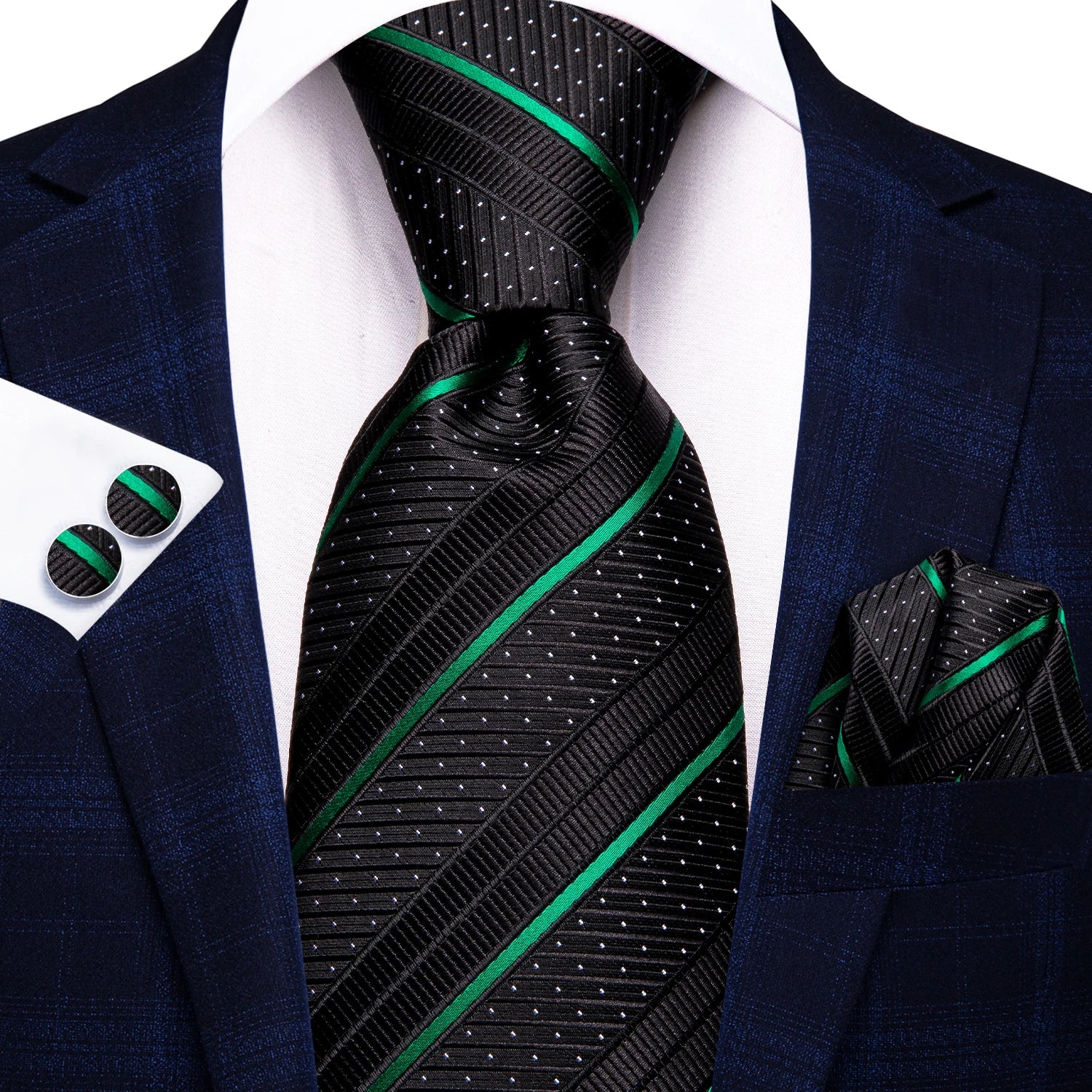 Hi-tie moda 8.5cm preto cinza floral masculino elegante gravata lenço abotoaduras conjunto acessórios de festa de casamento presente para homem gravat