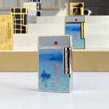 Isqueiro a gás vintage de alta qualidade para homens e mulheres, caixa de cigarro à prova de vento, nova condição