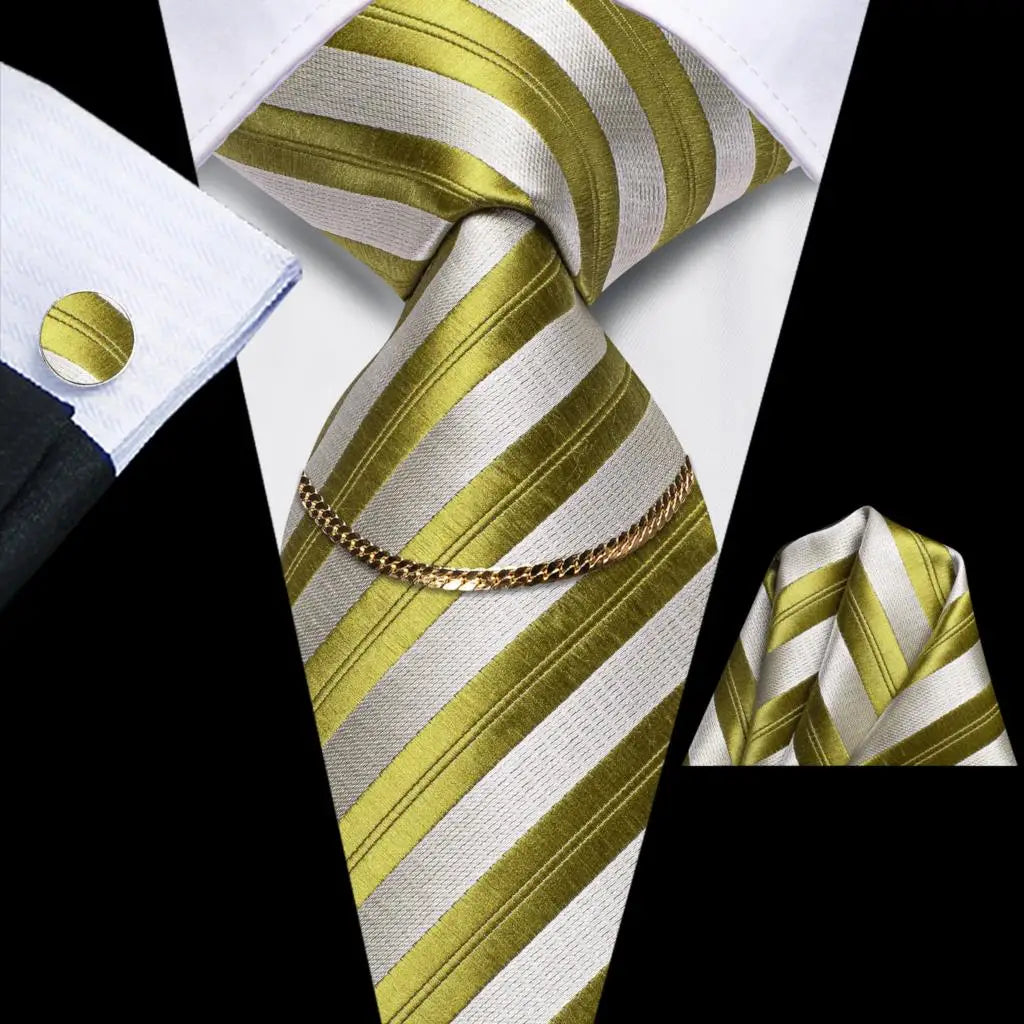 Hi-Tie-Gravatas de seda xadrez de luxo masculinas, conjunto de abotoaduras, design preto, presente de casamento, corrente de gravata moda
