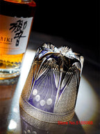 Pavão tela aberta edo kiriko corte manual roxo cristal vidro vinho snifter brandy tumbler rock copos de uísque copo produtos vidreiros