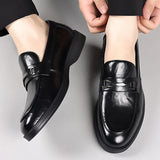 Moda masculina deslizamento-em mocassins de negócios sapatos de couro de alta qualidade cavalheiro sapatos ao ar livre sapatos de escritório lazer maduro-jovem