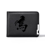 Carteira masculina de lona dobrável dupla multifuncional porta cartão de crédito carteira curta de desenho animado organizador compacto para homens