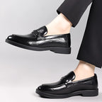 Moda masculina deslizamento-em mocassins de negócios sapatos de couro de alta qualidade cavalheiro sapatos ao ar livre sapatos de escritório lazer maduro-jovem