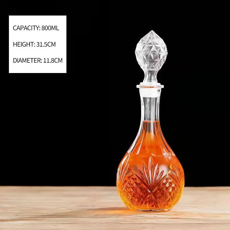 Dispensador de decantador quadrado de alta qualidade, 800-1000ml, garrafa de vidro de cristal, vinho com tampa de parafuso, aerador, espelho, jarro, presente, decoração de bar