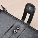 Carteira longa masculina de couro PU com zíper duplo carteira dobrável casual porta cartão de crédito carteira masculina