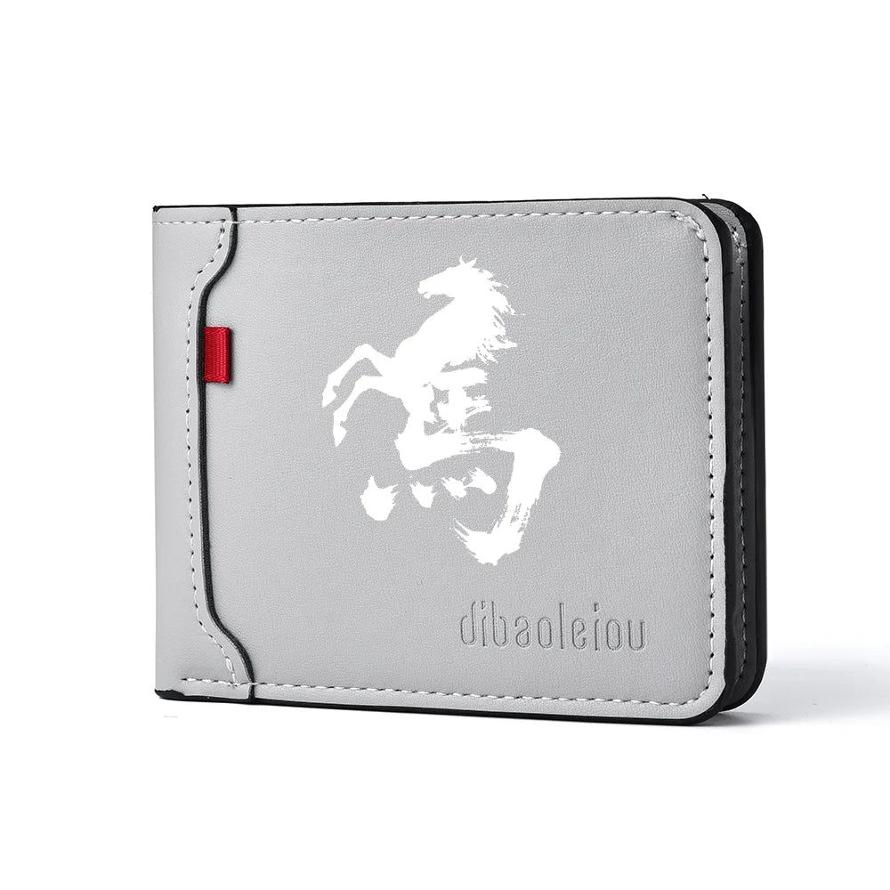 Carteira masculina ultrafina multifuncional casual de couro PU design personalizado elegante