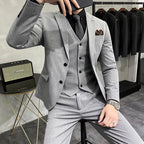 Plus size S-7XL homem coreano magro ajuste personalizado noivo negócios casual smoking blazers colete calça casual casamento social smoking vestido