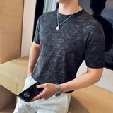 Tie dye gradiente design em torno do pescoço t-shirt, alta qualidade, vintage, elástico, slim fit, gola redonda, manga curta, festa t