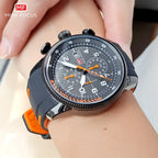 Mini foco esporte relógio de quartzo para homens moda à prova dwaterproof água cronógrafo relógio de pulso com pulseira de silicone azul data automática luminosa 0379