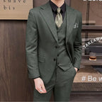 Smoking formal de luxo masculino, jaqueta, colete e calça, terno justo para noivo, casamento, festa de trabalho, high-end, novo, 3 peças, 2022