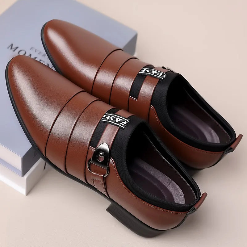 Terno formal masculino deslizamento em mocassins, Sapatos de trabalho de escritório, Sapatos de vestido masculino, Terno elegante, Casamento, Escritório