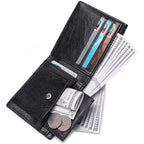 Carteira masculina em relevo couro macio PU couro multi cartão de crédito titular com carteira de moedas curta masculina