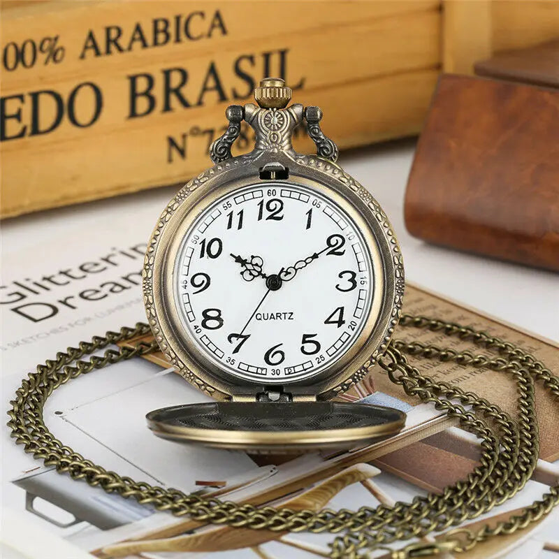 Retro B-29 aeronaves relógio de bolso de quartzo steampunk retro exército militar colar corrente relógio pingente presentes antigos para soldados