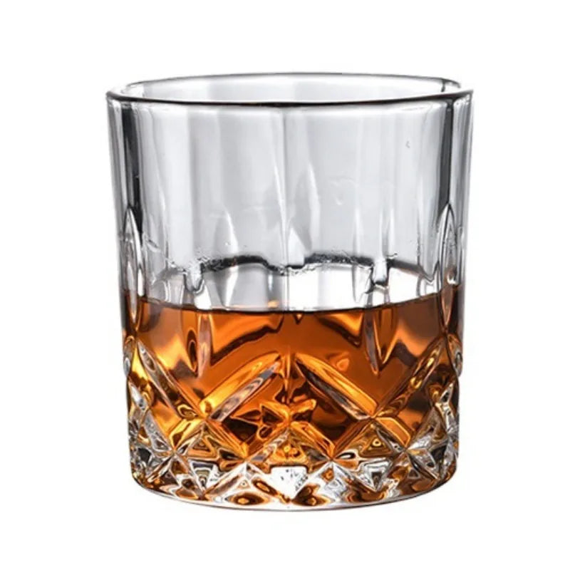 6 pces/4 pces/2 pces/1 pces copo de uísque vidro de cristal 230ml copo de vinho transparente drinkware para bar/casa copos de espírito copo de água em relevo