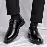 Sapato oxford de couro masculino de alta qualidade e confortável com cadarço sapato formal de negócios confortável e antiderrapante sapatos de escritório
