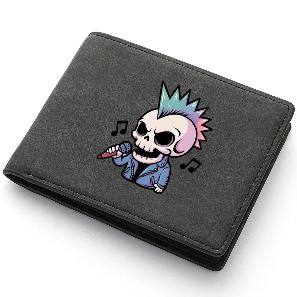 Masculino retro casual mini carteira curta titular do cartão estudante na moda impressão carteira design elegante e peculiar