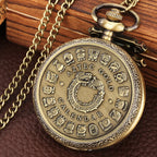 Bronze mexicano maya asteca calendário arte profecia cultura banhado a ouro moeda relógio de bolso de quartzo com colar de 80cm/corrente de cintura de 38cm