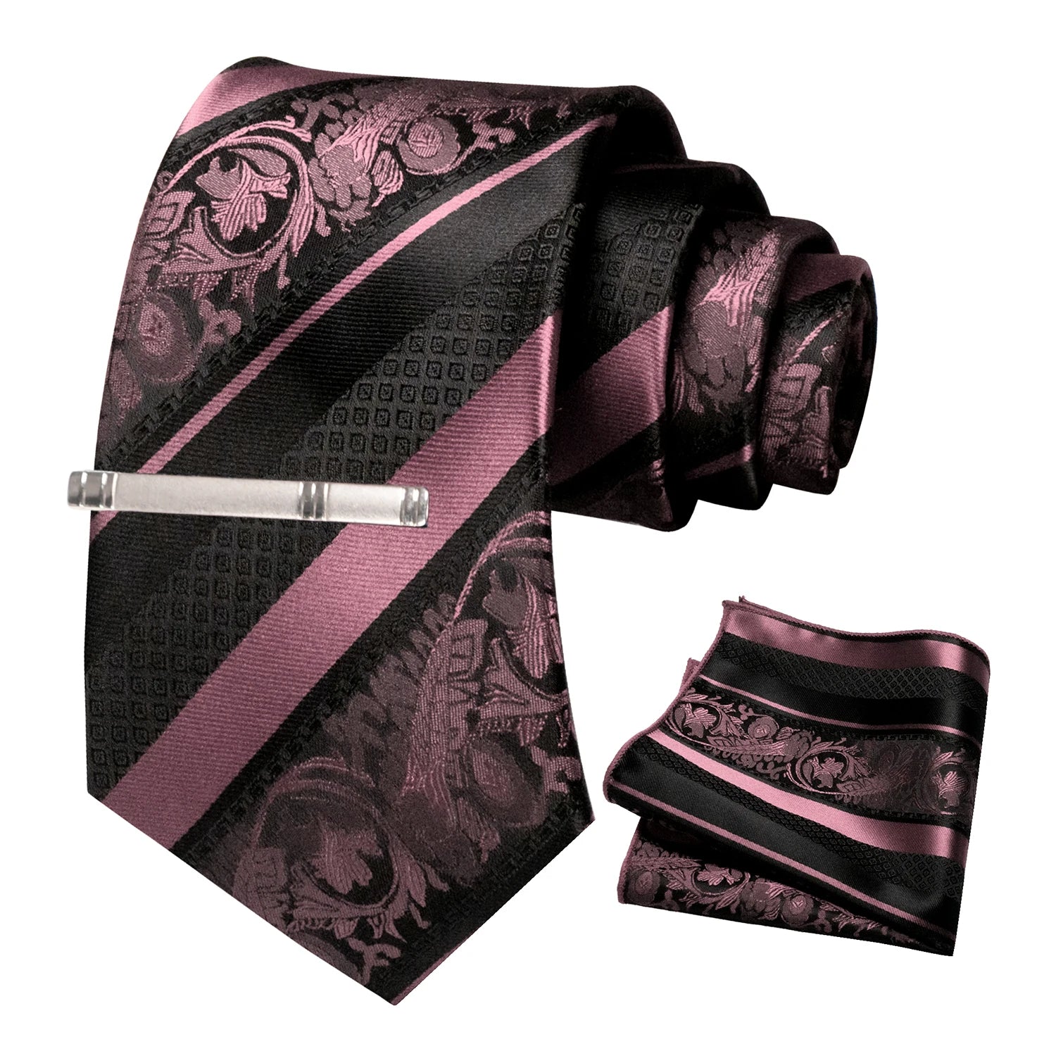 Clássico masculino floral gravata 8cm conjunto de gravata de seda bolso quadrado gravata clipe ternos de negócios acessórios noivo casamento cravat